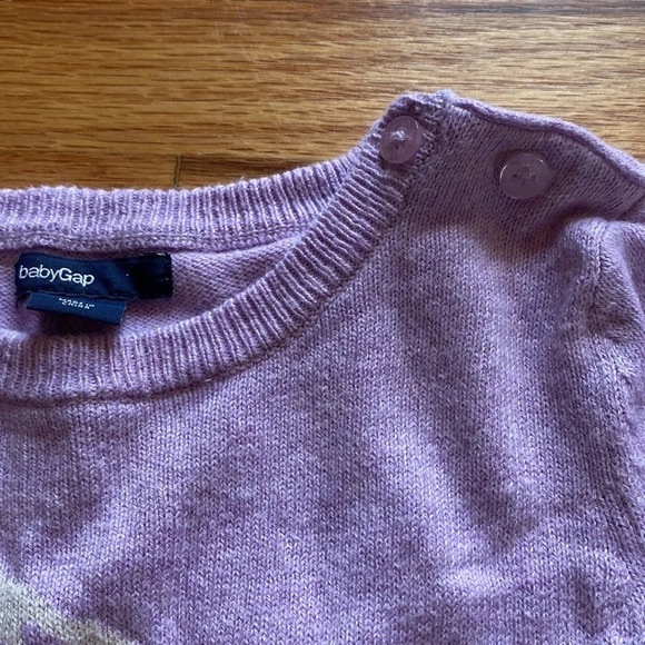GAP Hard to Find‎ Giraffe Sweater Romper Heathered Lilac - Picture 4 of 7